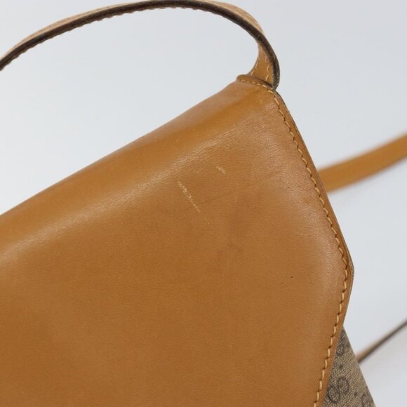 Authentic GUCCI Micro GG Supreme Shoulder Bag PVC Beige Gold - Picture 6 of 16